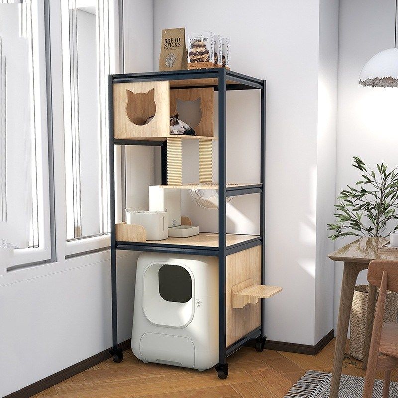 大型猫爬柜多层猫别墅室内猫抓板猫爬架猫砂盆一体实木猫窝,淘宝优惠券,粉丝福利购,淘宝优惠卷