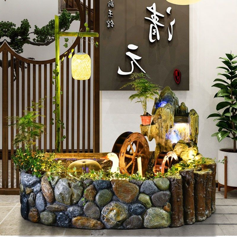 流水喷泉摆件大型彷真鹅卵石鱼池造景循环水庭院门店装饰品摆件,淘宝优惠券,粉丝福利购,淘宝优惠卷