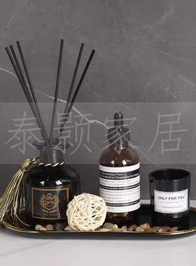 板托房卫生间饰品卫浴展样厅洗手间JJ厕所香薰盘创装意家居花艺摆