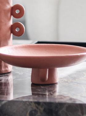 件北LMI欧简约果盘摆板房家居饰品托ins风样双耳高脚收纳盘组合摆