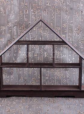 鸡翅木博古ZZ-0785架实木多宝架底座紫示砂件壶小摆红木展架置物