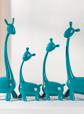 一家四口鹿摆件客厅玄关橱窗电视酒柜三口之家装饰品乔迁新婚礼物