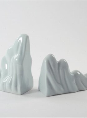 陶瓷假山书靠摆件新中式书架办公室客厅玄关样板间室内软装装饰品