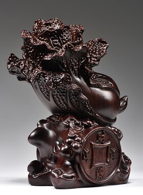 黑檀木雕大号玉白菜摆件电视酒柜玄关客厅家居装饰品新店开业礼品