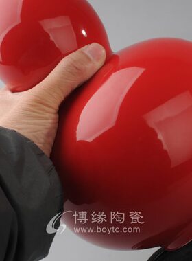 陶瓷进宝葫芦家居高温红釉花瓶中国红办公室书房玄关厨柜装饰摆件