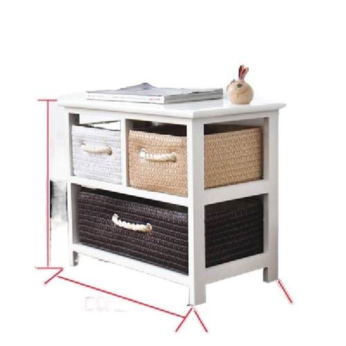 园韩式实木田代藤编收纳柜抽屉斗柜储物柜现约卧室床头SEG简柜子 - 图3