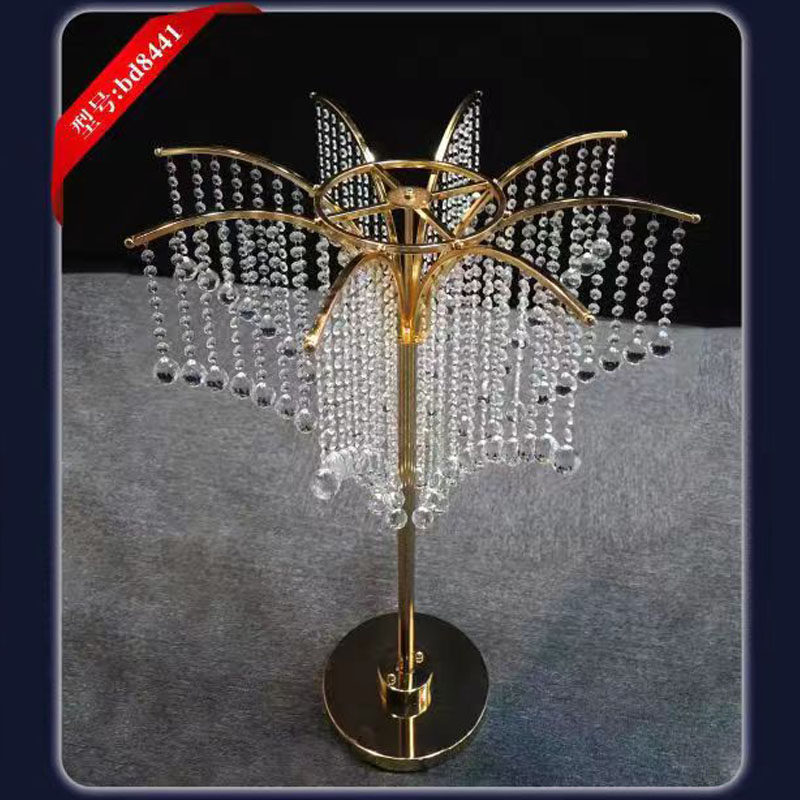 新款婚庆路引装饰水晶宫花架铁艺舞台道具酒店婚礼堂桌花花器摆件,淘宝优惠券,粉丝福利购,淘宝优惠卷