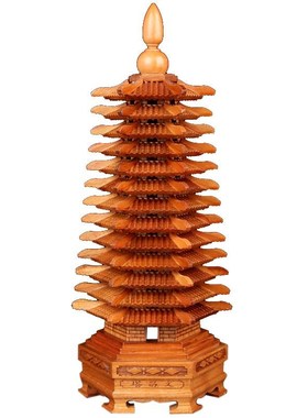 桃木文昌塔摆件13层家居书房办公室卧室书桌木雕九层十三层木质的
