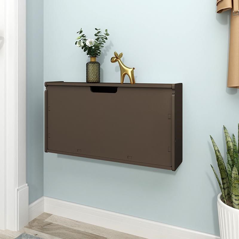 浅色咖啡色壁挂式翻斗门口简易鞋架免打孔卫生间收纳架省空间小窄,淘宝优惠券,粉丝福利购,淘宝优惠卷