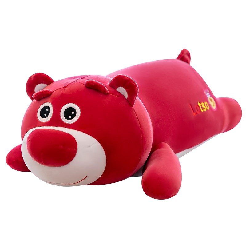 可爱大号草莓熊毛绒玩具女生床上软体趴趴草莓熊抱枕儿童婚庆礼物 - 图3