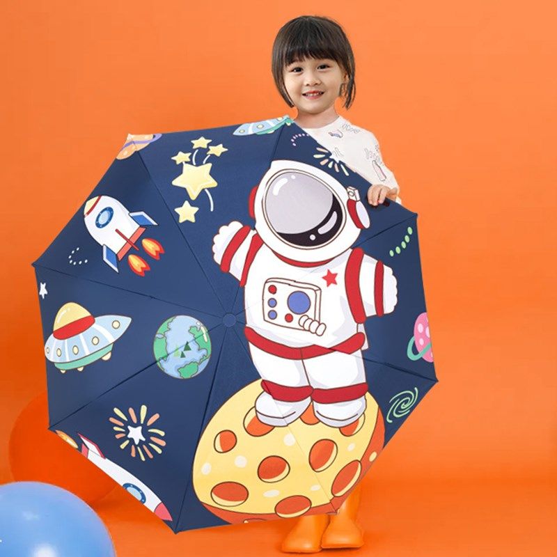 儿童雨伞女孩男孩小学生上学专用宝宝幼儿园全自动防回弹折叠圆角,淘宝优惠券,粉丝福利购,淘宝优惠卷
