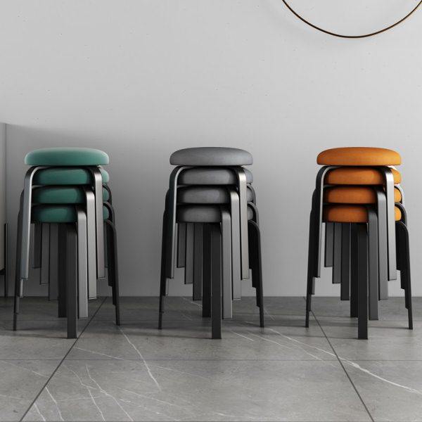 意式轻奢凳子家用小圆凳子网红餐桌凳现代简约客厅可叠放板凳矮凳,淘宝优惠券,粉丝福利购,淘宝优惠卷