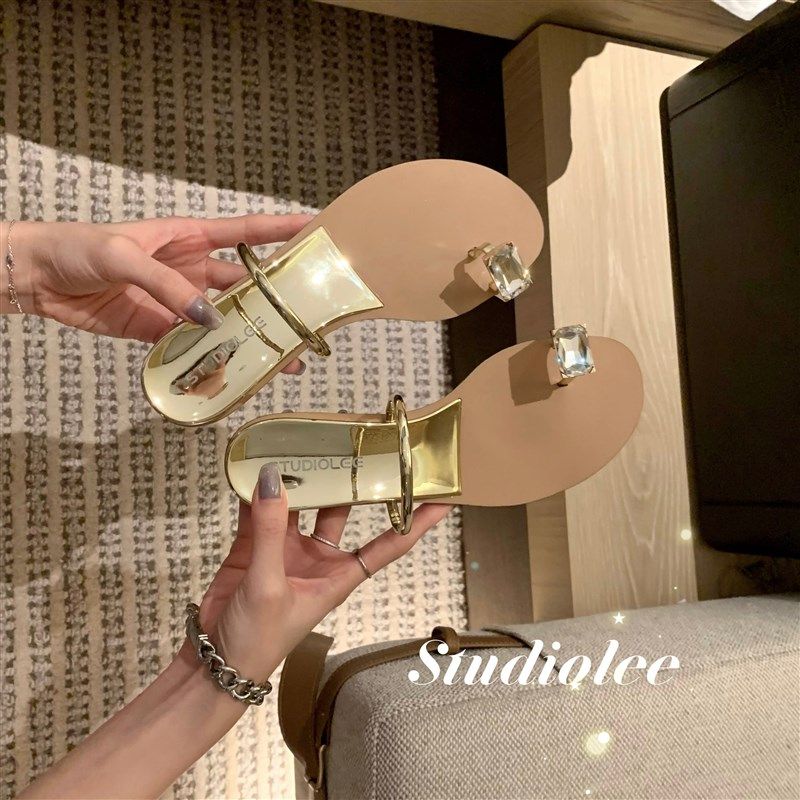 气质水钻鸽子蛋凉拖夹趾内增高平底凉鞋女夏外穿套趾沙滩坡跟拖鞋,淘宝优惠券,粉丝福利购,淘宝优惠卷