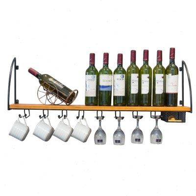 铁艺红酒杯架倒挂墙上实木置物架餐厅葡萄酒架创意壁挂式高脚杯架,淘宝优惠券,粉丝福利购,淘宝优惠卷
