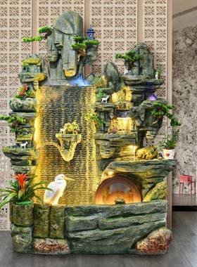 大型假山鱼缸喷泉景观摆件办装公室酒店大室内厅庭TB663824院外加