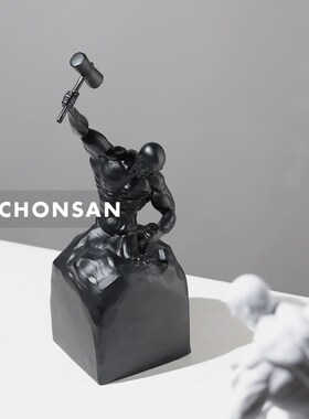 现代简约艺术抽象人物雕塑摆件售楼处样板间民宿酒V店客厅软装饰