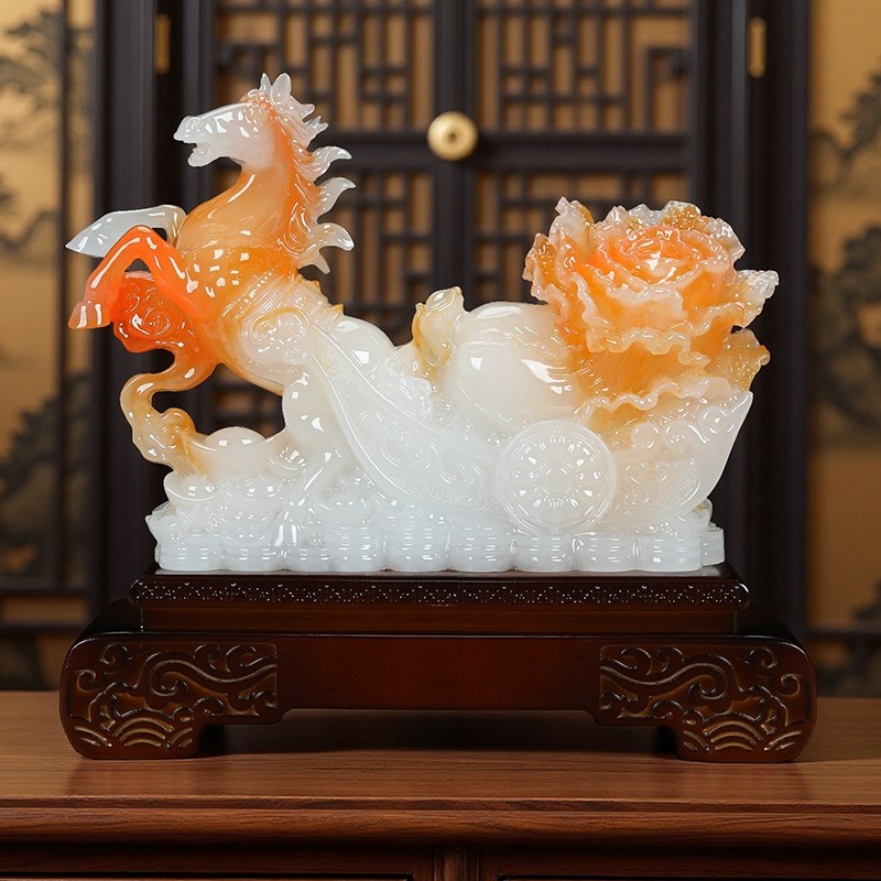 马上有钱招财马摆件元宝客厅办公室酒柜生肖马装饰品公司开业礼物 - 图3