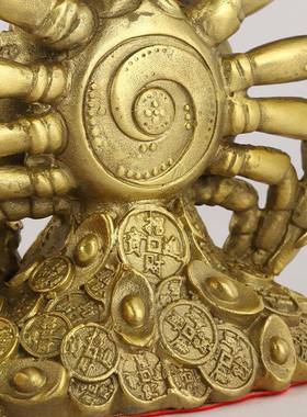 厂家黄铜八方来财钳螃横226蟹一财螃蟹手中有钱富甲方螃蟹