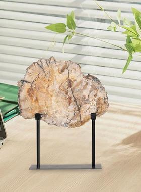 轻奢代仿木化石摆厅AOL件板间售楼处样客书房书柜博古架软装现饰