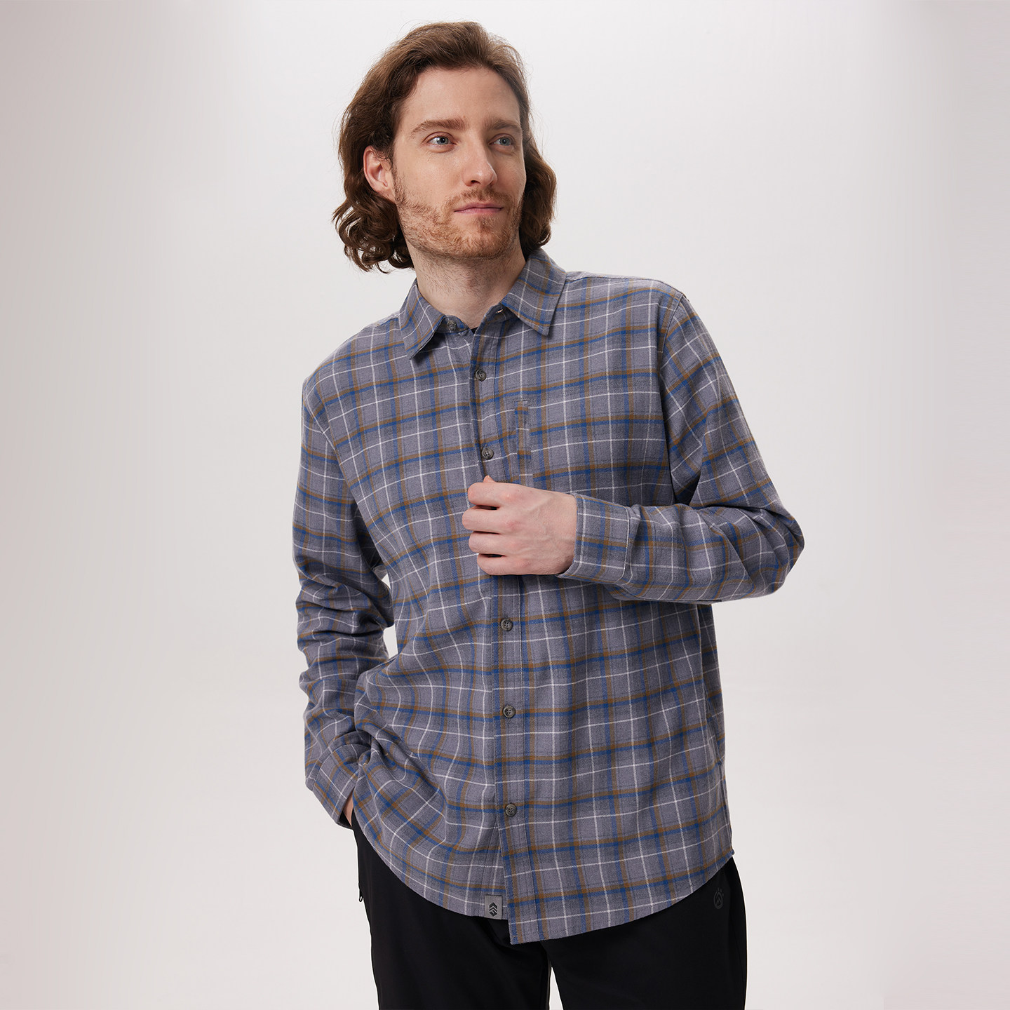 Free Country男士冬复古方格长袖衬衫