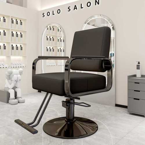 可放倒发廊座椅剪发美发椅子旋转烫染不锈钢美发店理发店椅子 - 图1