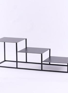 小型铁多MC-TY-28架博古架几何铁艺摆件工艺品底座盆景架装饰盆栽