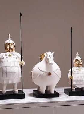 饰兵F1007809马俑居公室书柜工艺品家好办物高档客厅装摆件创意荼