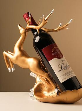 式贝汉美创意麋鹿酒架摆件轻奢客装厅新中家居关酒柜饰玄年会2023