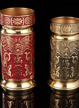 家居饰铜龙图香筒家用长款香桶立式插香筒xt810摆件满堂装香工艺