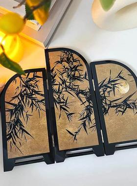 过年氛围布置茶台茶桌屏风装饰品摆件隔断客厅桌面入户玄关电视柜