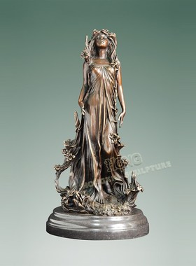 铜雕塑花仙EP503503S欧式人物工艺饰品酒店客厅书房家居桌面摆件