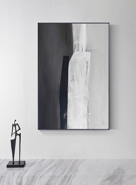橙色抽象大尺寸装饰画极简风沙发背景挂画玄关走廊卧室样板房壁画