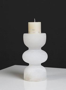 简约现代云石托盘时钟摆件样板间卧室客厅家居书房桌面装饰摆设