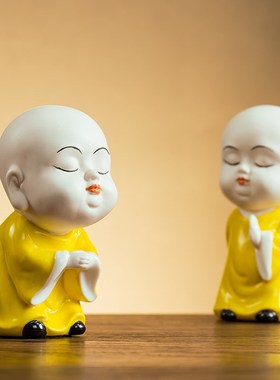 创意可爱少林功夫小和尚家居摆件客厅酒柜书N房办公室桌面装饰礼