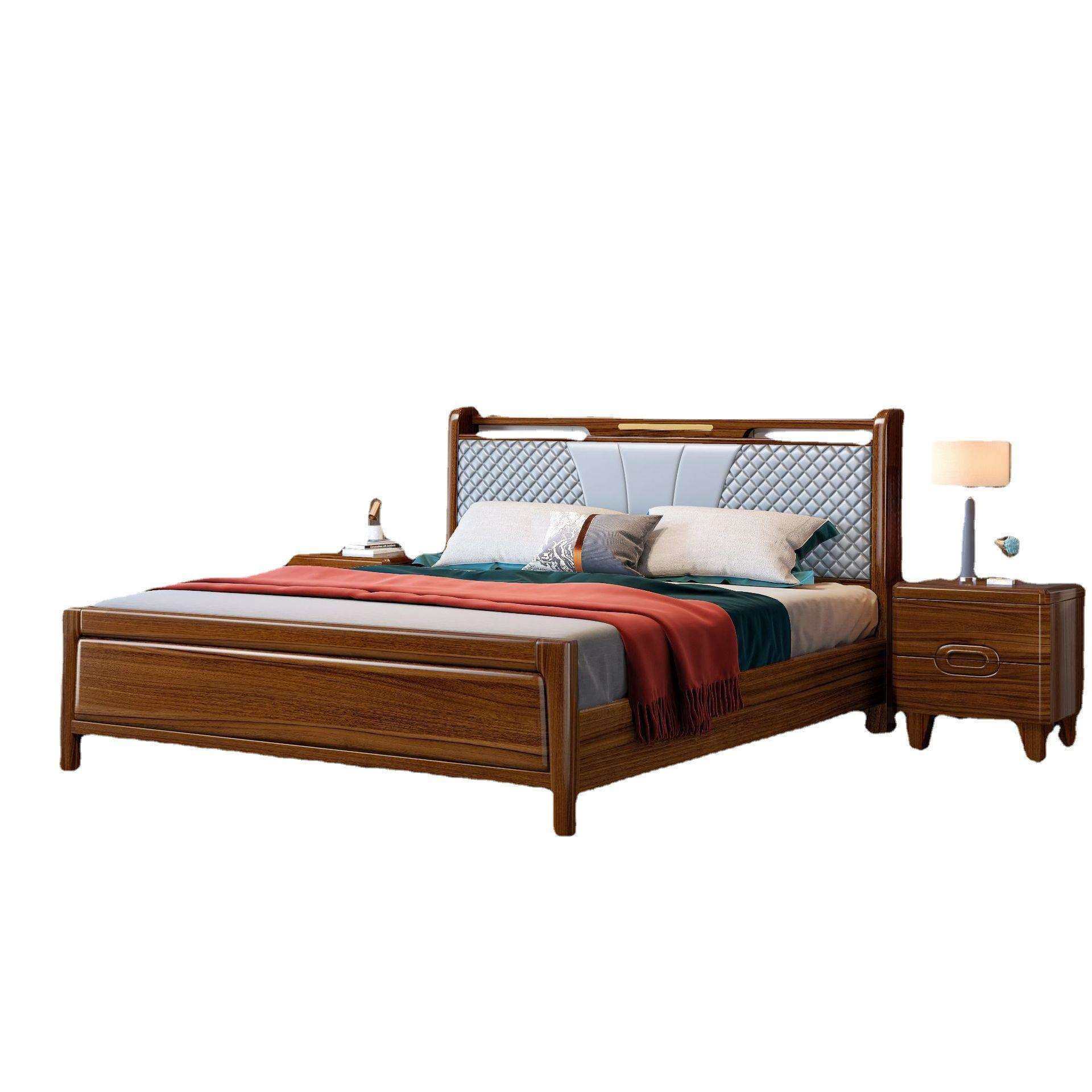 新中式乌金木实木床1.8米1.5主卧双人床高档婚床轻奢高箱储物大床,淘宝优惠券,粉丝福利购,淘宝优惠卷