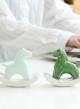 VIANNA丨摇摇马·Dim创意陶瓷桌面摆件玄关茶桌书房软装饰乔迁礼