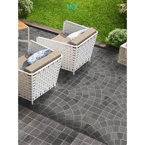 户外拼花地铺石x别墅庭院花园莱姆石阳台露台马蹄石彷古砖 - 图2