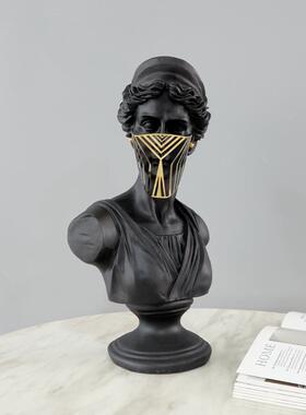 面抽罩人雕塑摆书件象人物样板房客厅柜创意家艺术TB-64523软装饰