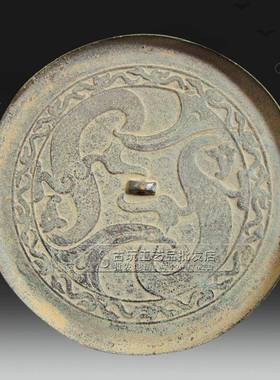 收藏2019-63古项玩杂工品复古铜镜龙凤呈艺祥家居厅装饰客品