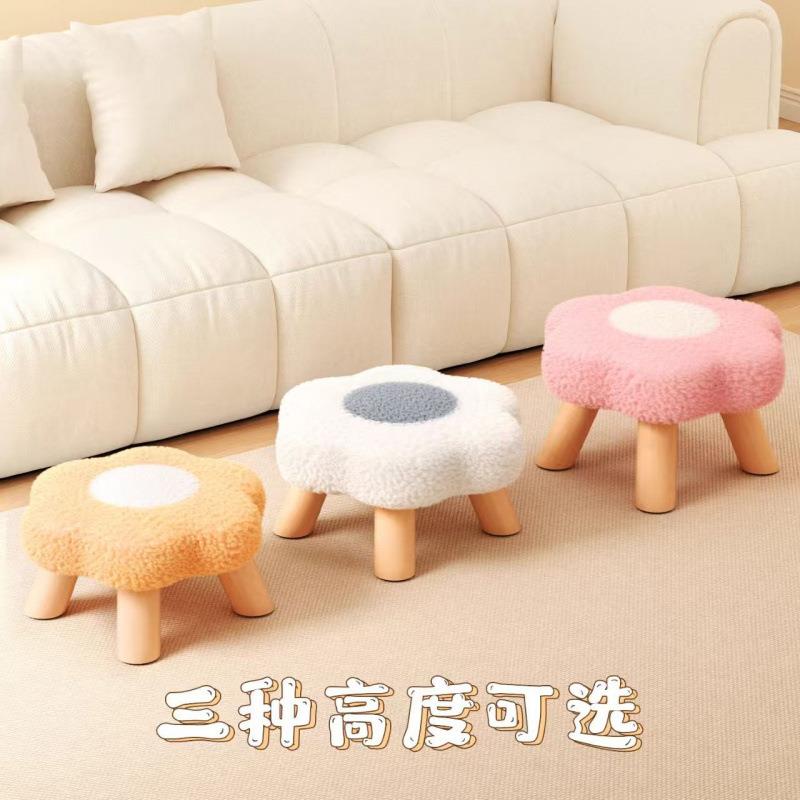 小凳家子用矮凳沙发凳软包板凳客厅网红茶几凳实LHZ坐木儿童脚凳 - 图0