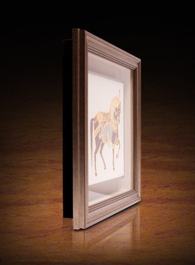 马到成功漆宝砂银框漆线雕工艺品摆件公司个性纪念品定制商务礼品