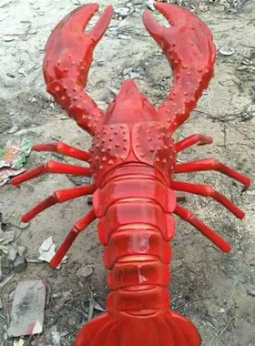 玻璃钢小龙虾f雕塑大型发光模型海鲜馆立体仿真摆件门头烧烤大排