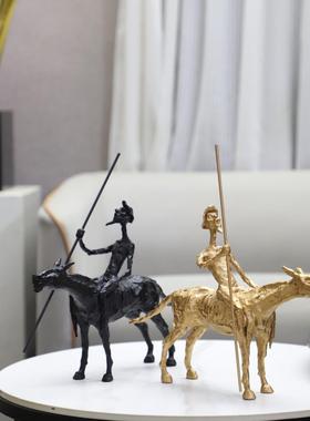 现代简抽象铸铁1774人艺物雕塑术摆件客厅卧室玄关视柜家居装电饰