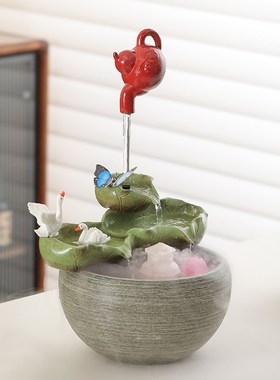 流水摆件循环水招财m鱼缸客厅喷泉生财家居办公室桌面装饰开业礼