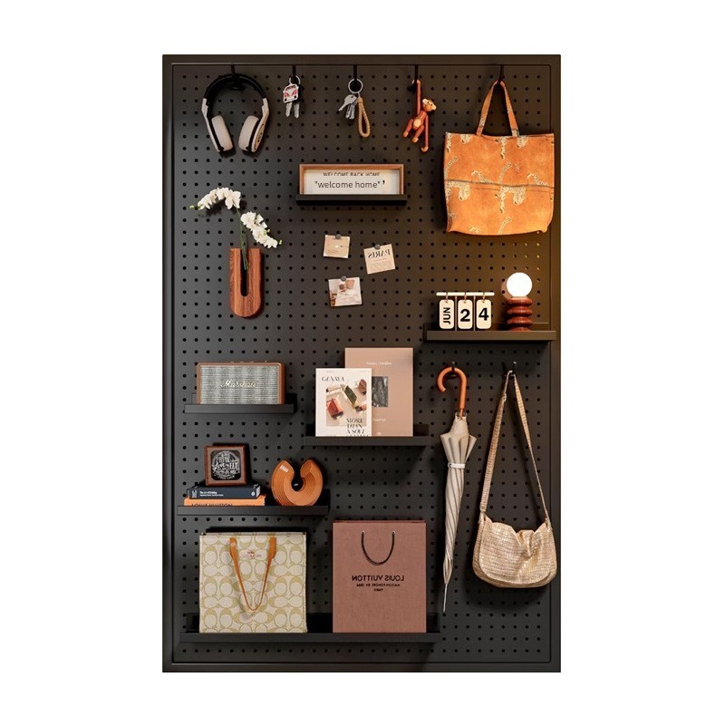 Round hole hole board wall storage rack cargo rack stainless steel display storage jewelry hardware tools universal hanging board