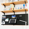 Perforated board bookshelf wall shelf solid wood partition multi-layer bookshelf wall hanging bookcase desk wall decorative shelf