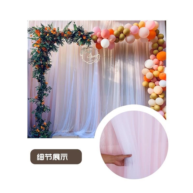 新款婚庆背景纱幔婚礼网纱布幔幕布生日幼儿园舞台纱幔布置装饰布 - 图0