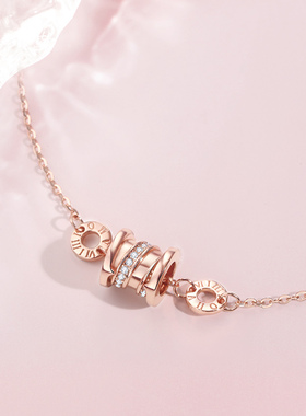 范琦银饰 小蛮腰手链女u925银玫瑰金气质简约手饰七夕礼物