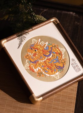 南京云锦研究所博物馆蛇年非遗金蟒招财桌面摆件中式高档礼品礼物