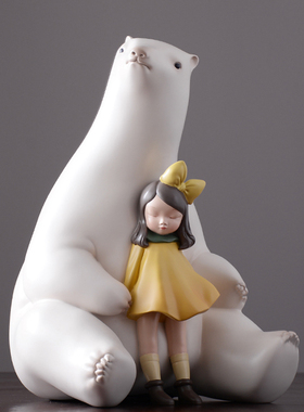 贾晓鸥白夜童话夏夜暖熊客厅样板间装饰品雕塑新年礼物礼品装饰品